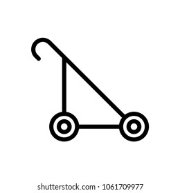 Baby carriage outline icon illustration isolated vector sign symbol