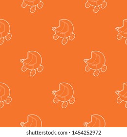Baby carriage pattern vector orange for any web design best