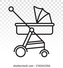 Baby carriage / pram line art icon for apps or website