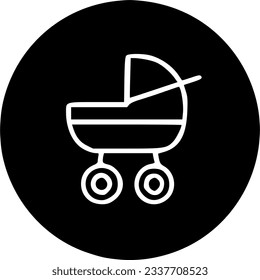 Baby carriage, pram line icon. linear style sign for mobile concept sign, symbol, vector, art