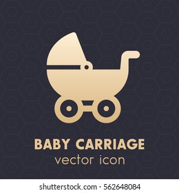 baby carriage, pram vector icon