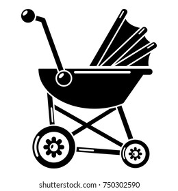 Baby carriage retro icon. Simple illustration of baby carriage retro vector icon for web