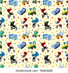 baby carriage seamless pattern