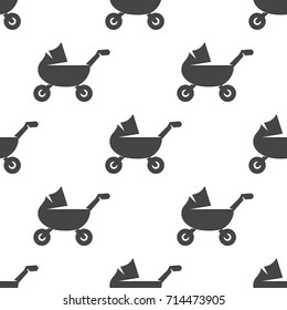 Baby carriage seamless pattern. Vector illustration for backgrounds