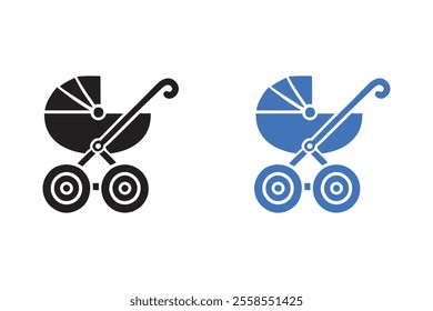 Baby carriage silhouette illustration Design