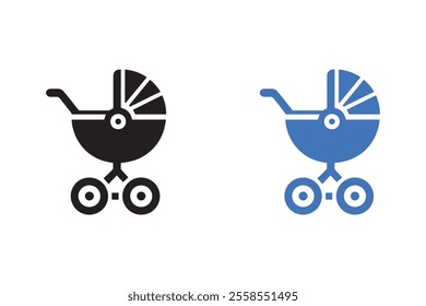 Baby Carriage Silhouette Illustration Design