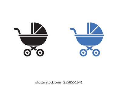 Baby Carriage Silhouette Illustration Design