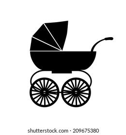 BABY CARRIAGE Silhouette Vector