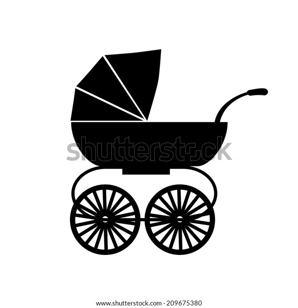 Download Baby Carriage Silhouette Vector Stock Vector (Royalty Free ...