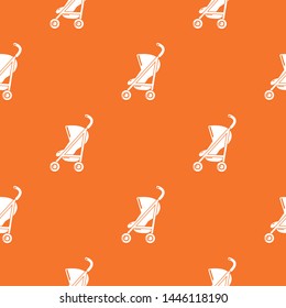 Baby carriage simple pattern vector orange for any web design best