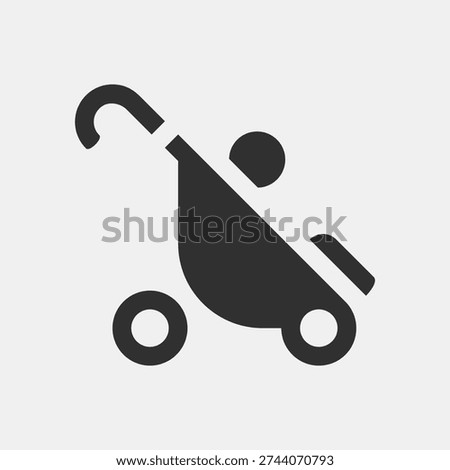 Baby carriage. Simple vector icon