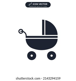 baby carriage. Stroller icon symbol template for graphic and web design collection logo vector illustration