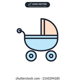 baby carriage. Stroller icon symbol template for graphic and web design collection logo vector illustration