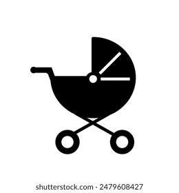 baby carriage stroller	- vector icon