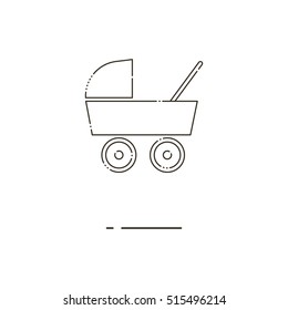 Baby carriage thin line icon. Mbe minimalism style