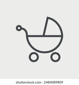 baby carriage thin line pictogram vector icon