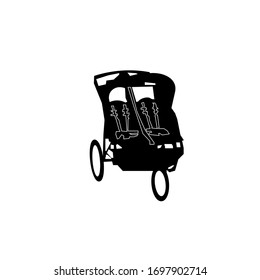 Baby carriage for twins sign. Double stroller