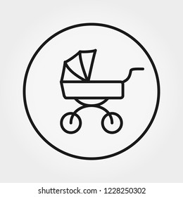 Baby carriage. Universal Icon. Vector. Editable Thin line.