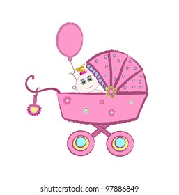 Baby carriage vector