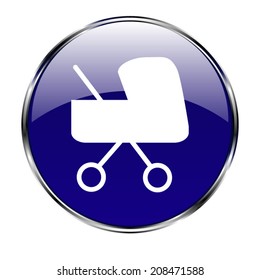 Baby Carriage - vector button