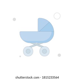 ilustración plana del vector de transporte de bebé sobre fondo blanco