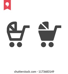 Baby carriage vector icon