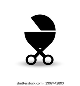 baby carriage vector icon