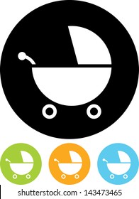 Baby carriage vector icon 