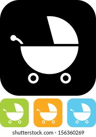 Baby carriage vector icon 