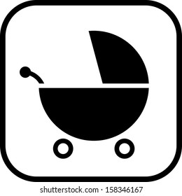 Baby carriage vector icon 