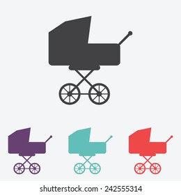 baby carriage vector icon