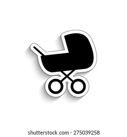 Baby carriage  - vector icon
