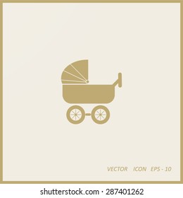 baby carriage, vector icon