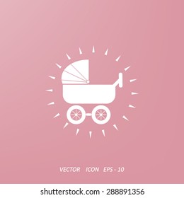 baby carriage, vector icon