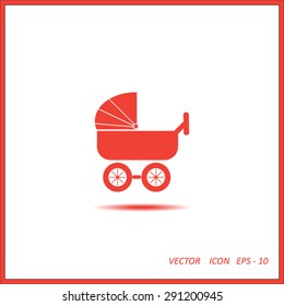 baby carriage, vector icon
