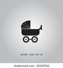baby carriage, vector icon