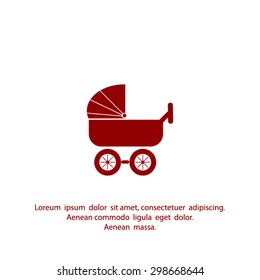 baby carriage, vector icon