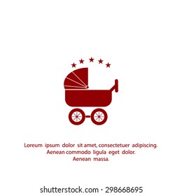 baby carriage, vector icon