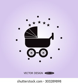 baby carriage, vector icon