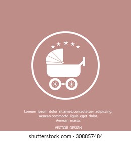 baby carriage, vector icon