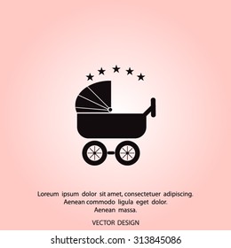 baby carriage, vector icon