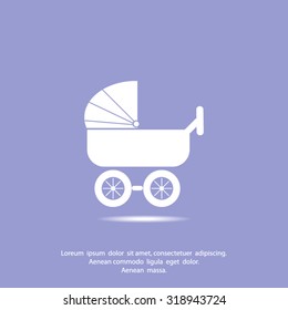 baby carriage, vector icon