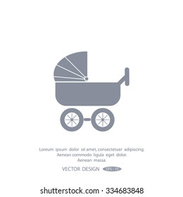 baby carriage, vector icon