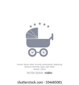 baby carriage, vector icon