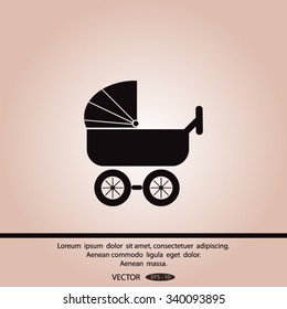 baby carriage, vector icon