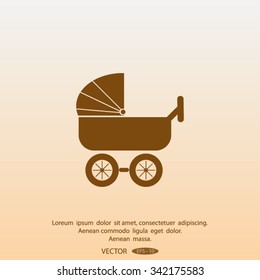 baby carriage, vector icon
