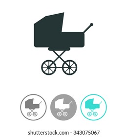 Baby carriage vector icon.