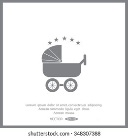 baby carriage, vector icon