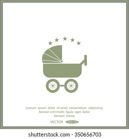 baby carriage, vector icon