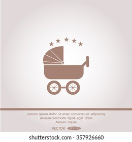 baby carriage, vector icon